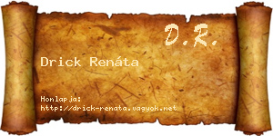 Drick Renáta névjegykártya